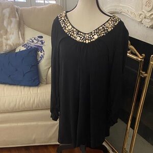 Embellished Black Women's Top